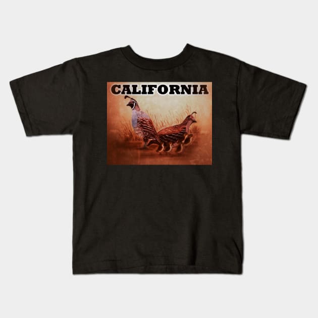 California Quail Kids T-Shirt by Matt Starr Fine Art